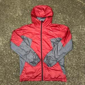 Oakley Red & Grey Hooded Windbreaker Jacket, Performance Fit, Men's Size XL